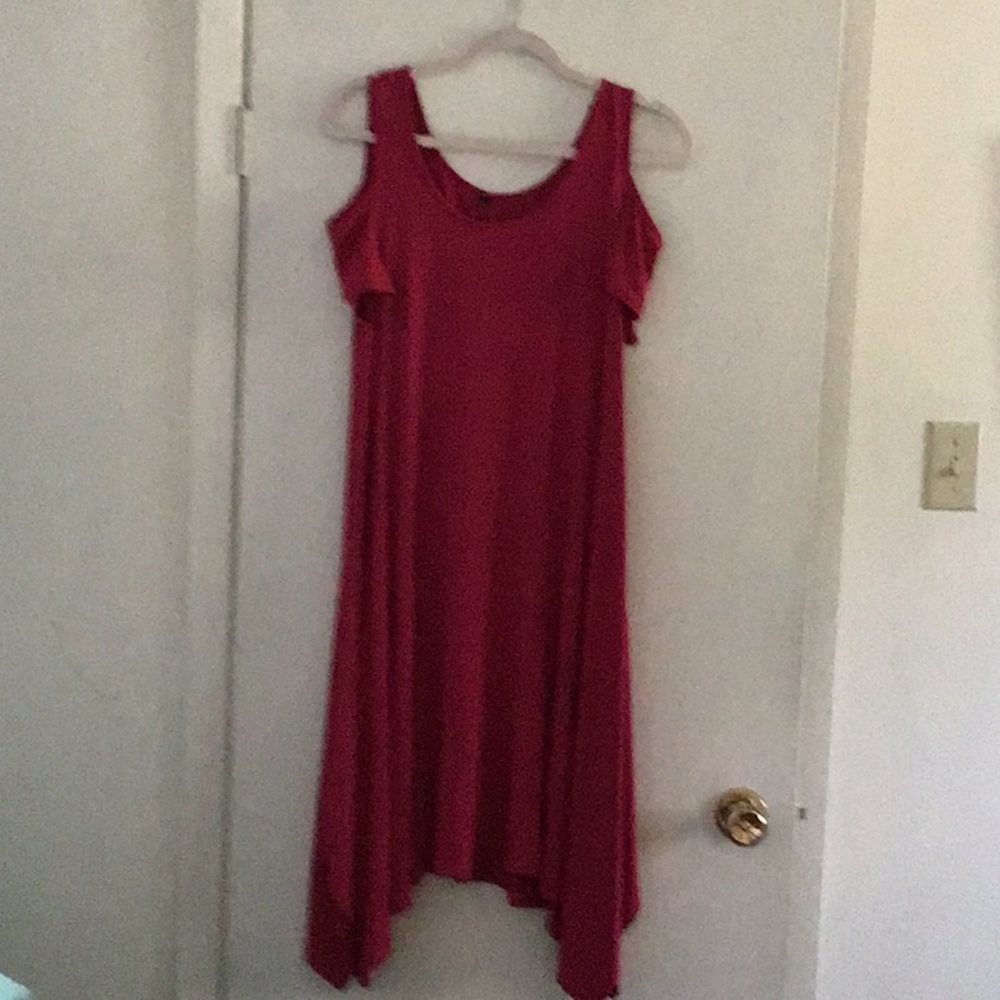 Fuschia colored jersey dress